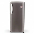 Front view of LG 190L Single Door Refrigerator GL-B201ALLB with premium silver finish