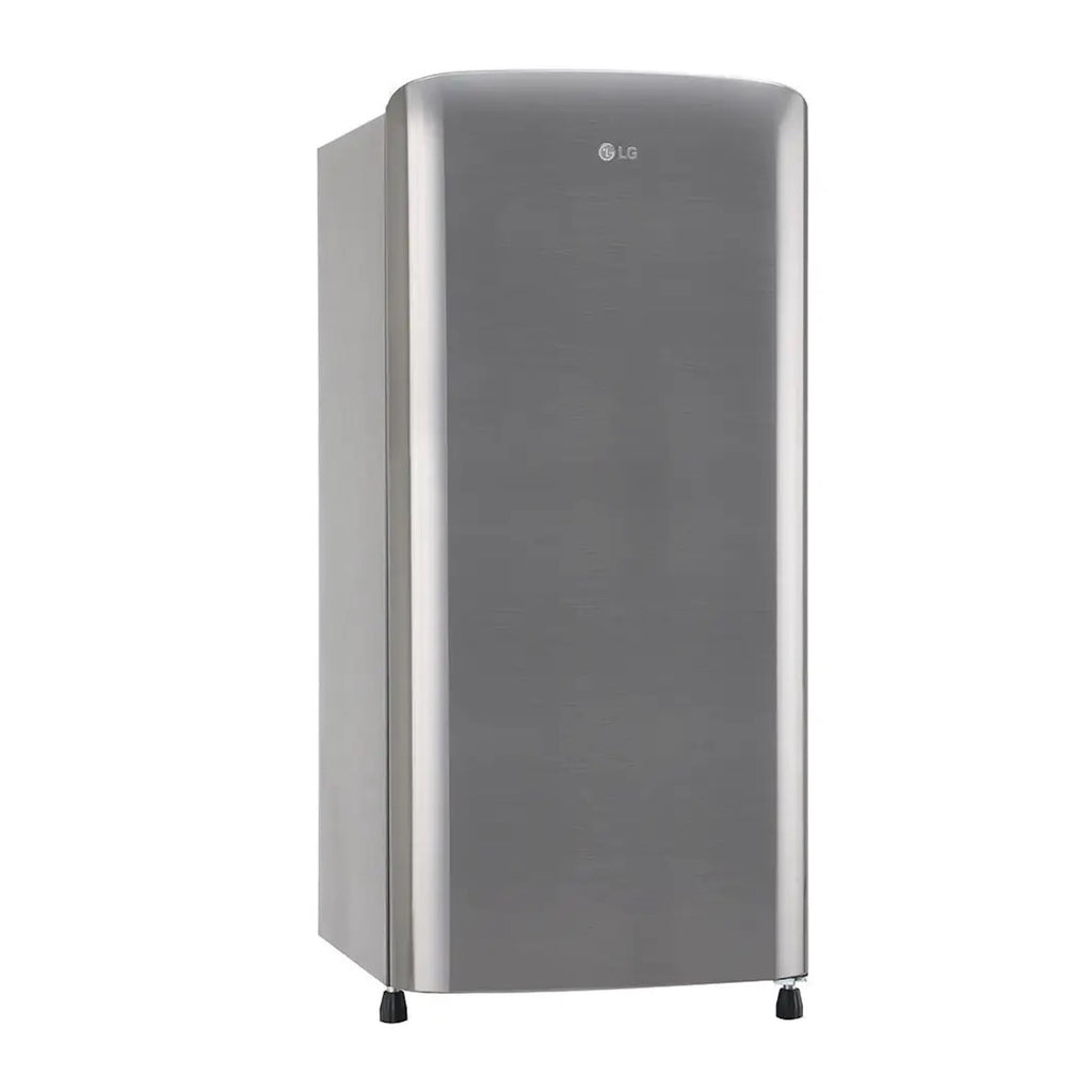 Side view of LG 190L Single Door Refrigerator GL-B201ALLB with premium silver color