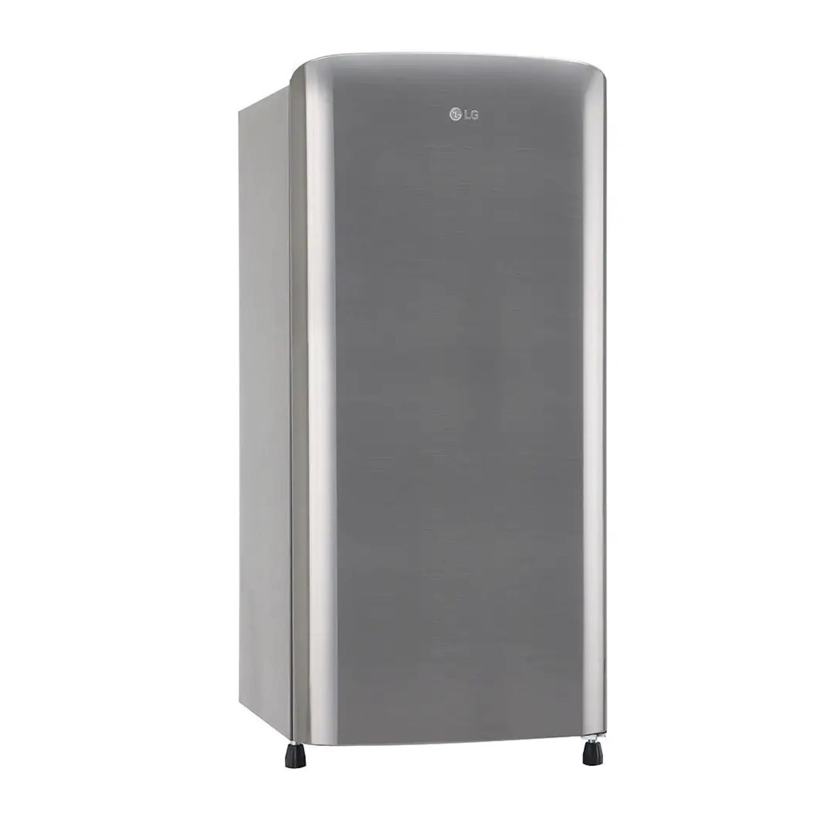 Side view of LG 190L Single Door Refrigerator GL-B201ALLB with premium silver color