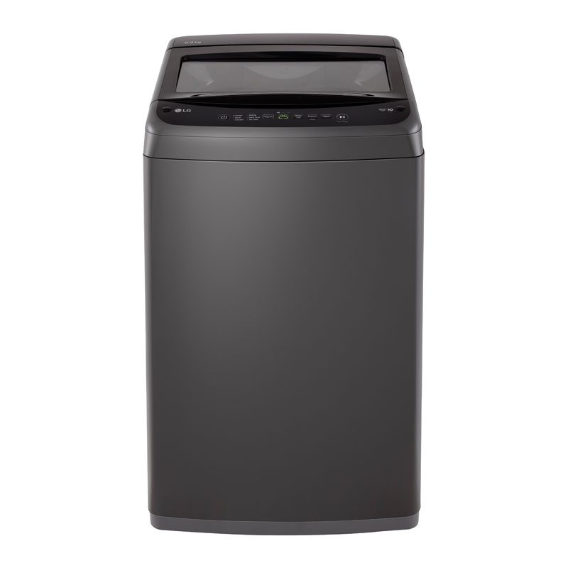 LG 8 Kg Top Load Washing Machine T2108VBTB Front View Dark Grey