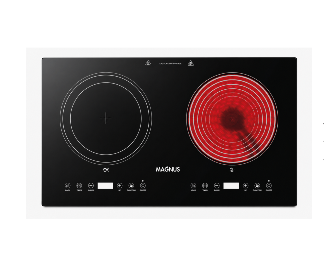 Magnus MAG-D826-TB 2000W Hybrid Infrared & Induction Cooker | Push Button Controls