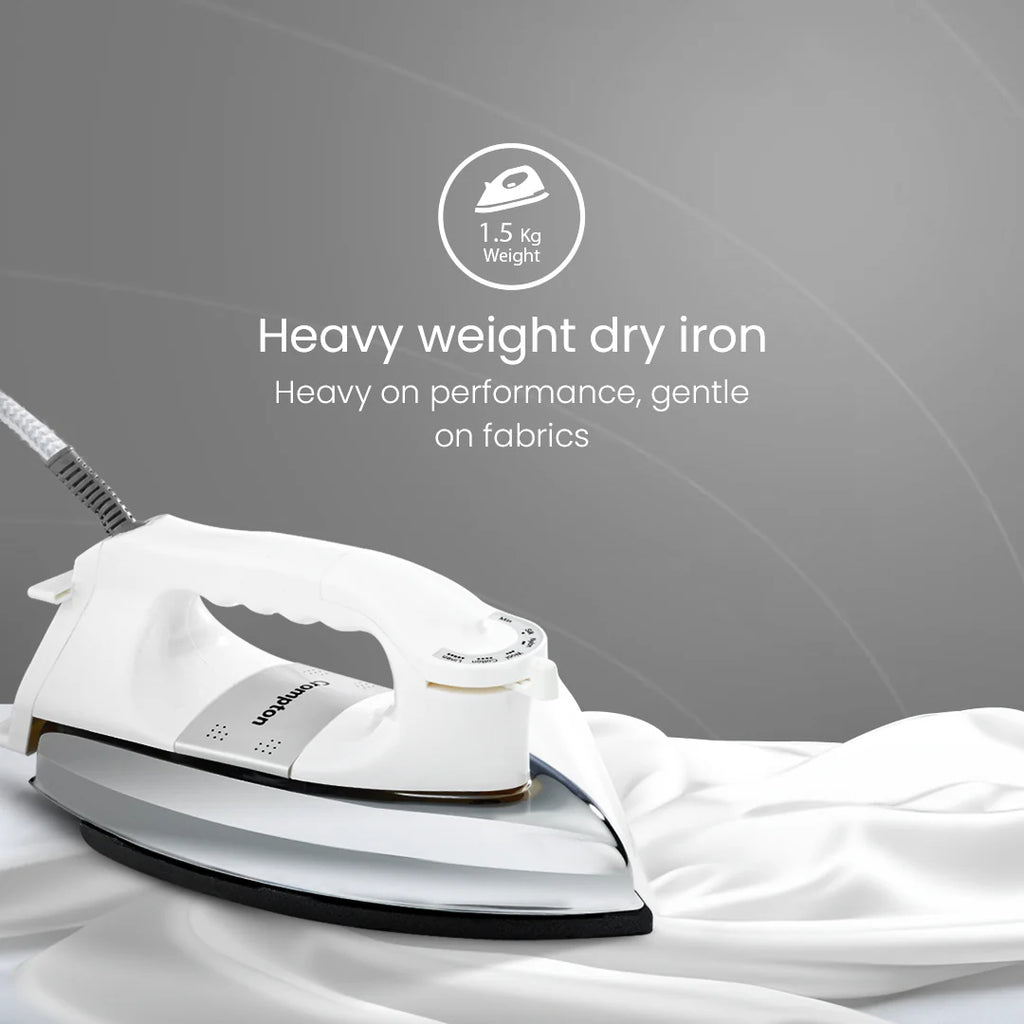 Crompton Rhino 1000W Dry Iron Heavyweight Non-Stick with Auto Shut-Off