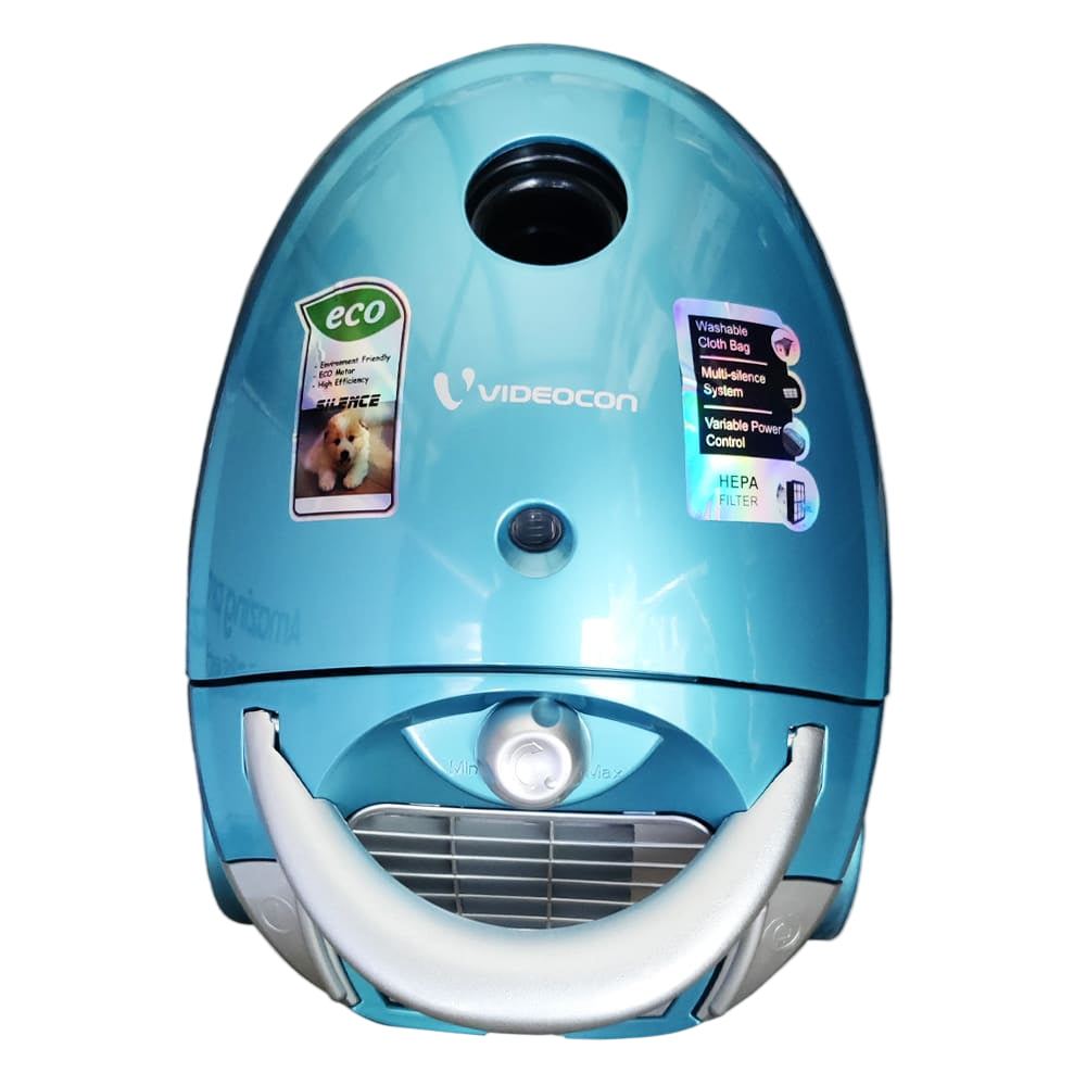 Videocon VD1620i 1600W Vacuum Cleaner featuring Airflow Max Technology, HEPA filtration, 21kPa suction, 2L dust capacity, low-noise operation, and a 12-month full warranty. Powerful cleaning made simple.
