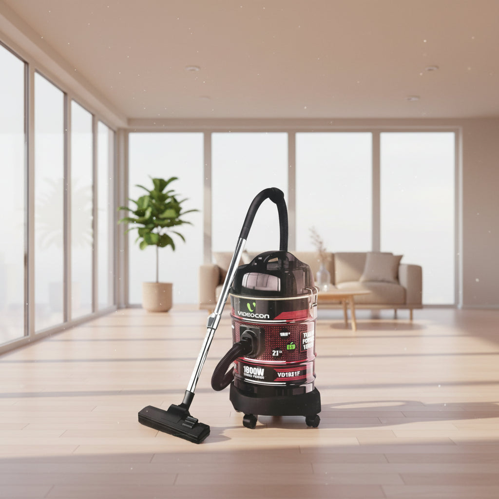 Videocon VD1821F 1800W Dry Drum Vacuum Cleaner – 21L Capacity, Red