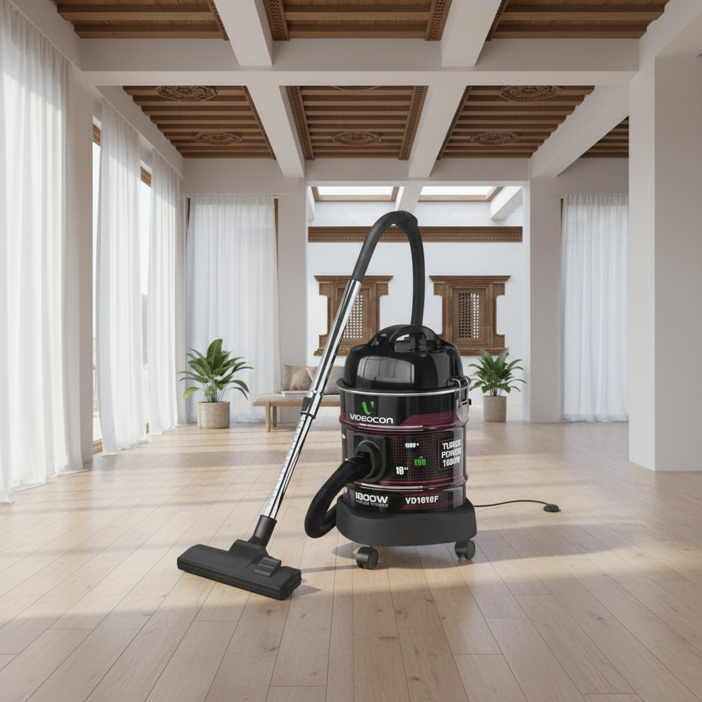 Videocon VD1818F 1800W Drum Type Vacuum Cleaner – 18L Capacity, Red