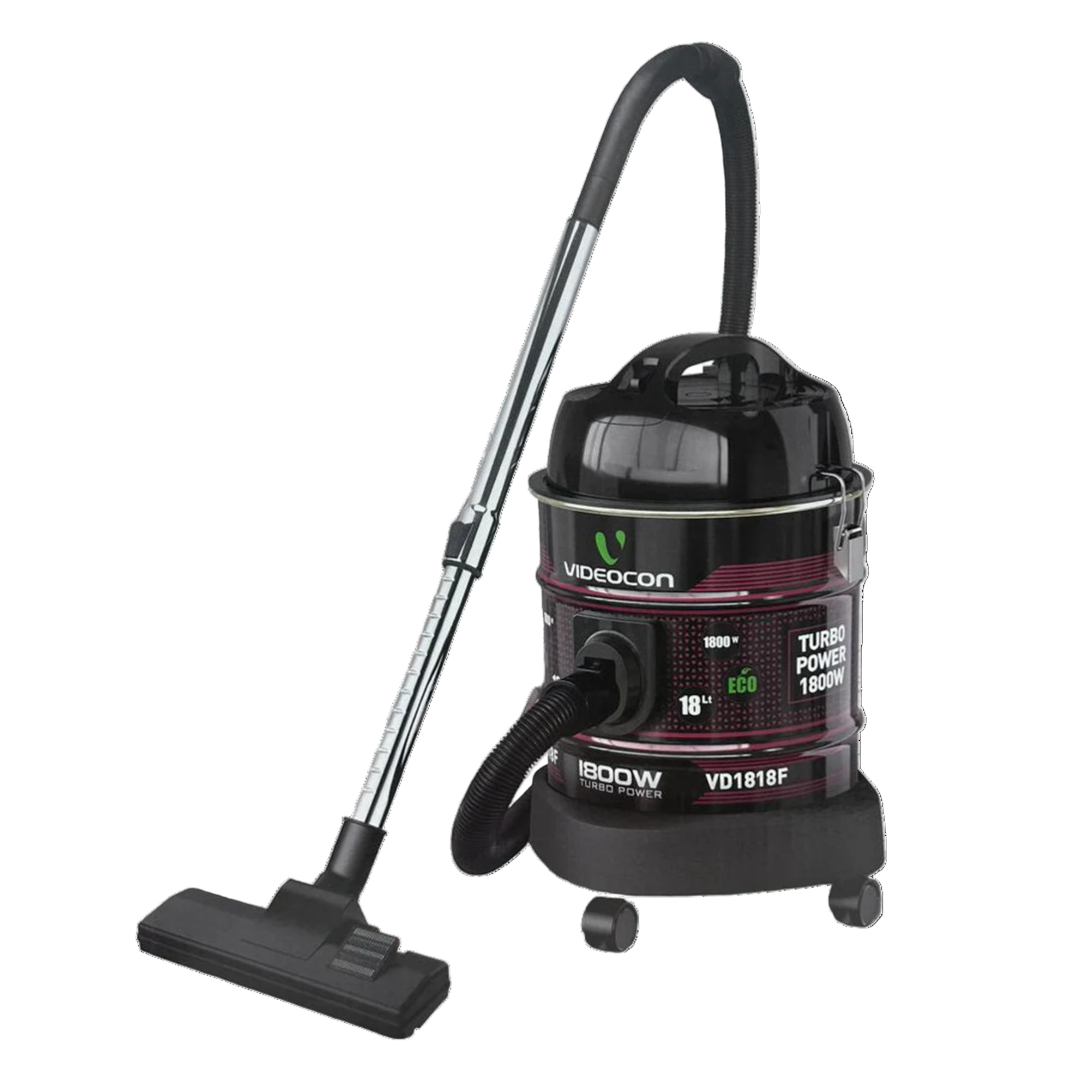 Videocon VD1818F 1800W Drum Type Vacuum Cleaner – 18L Capacity, Red