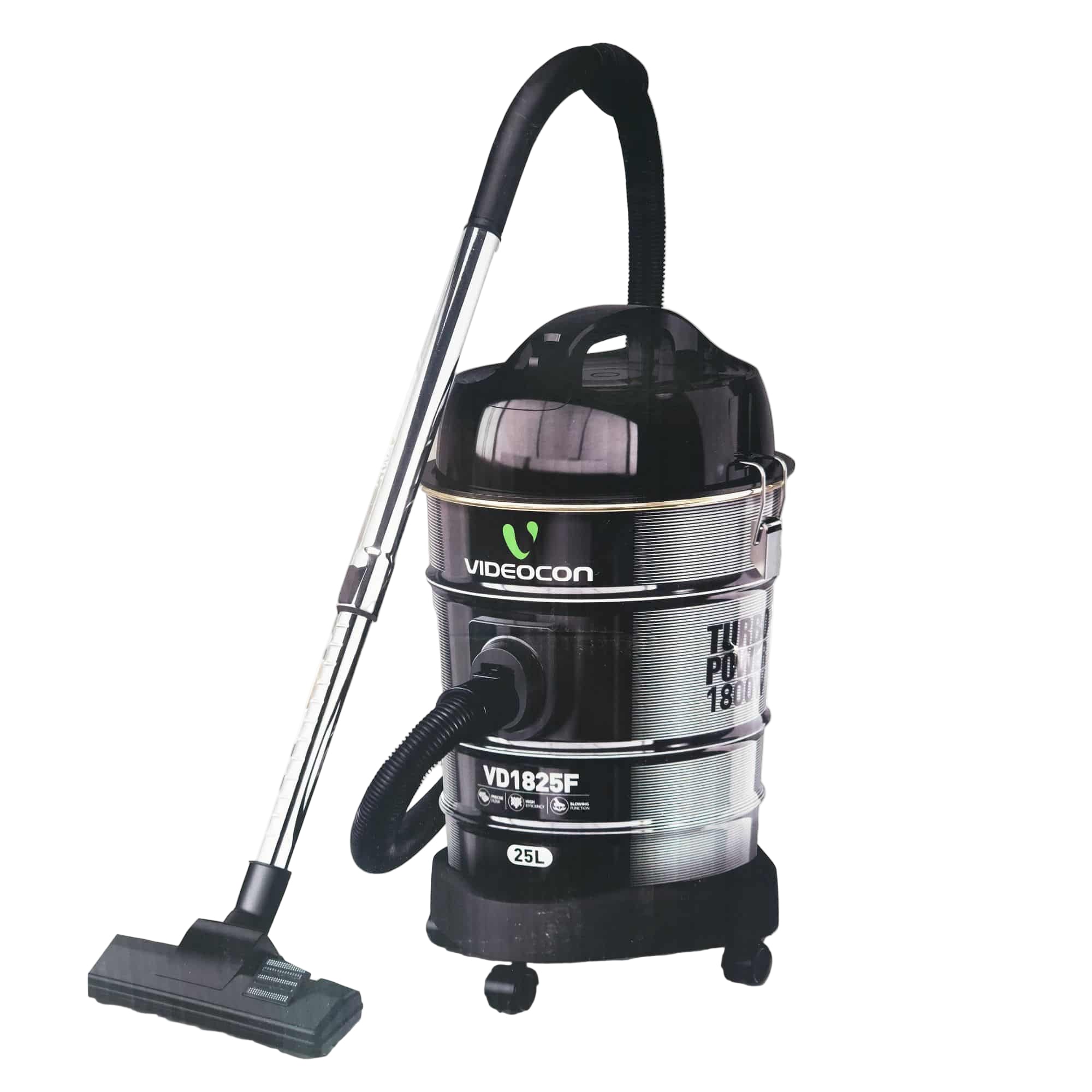 Videocon VD1825F 1800W Dry Drum Vacuum Cleaner – 25L Capacity, Black