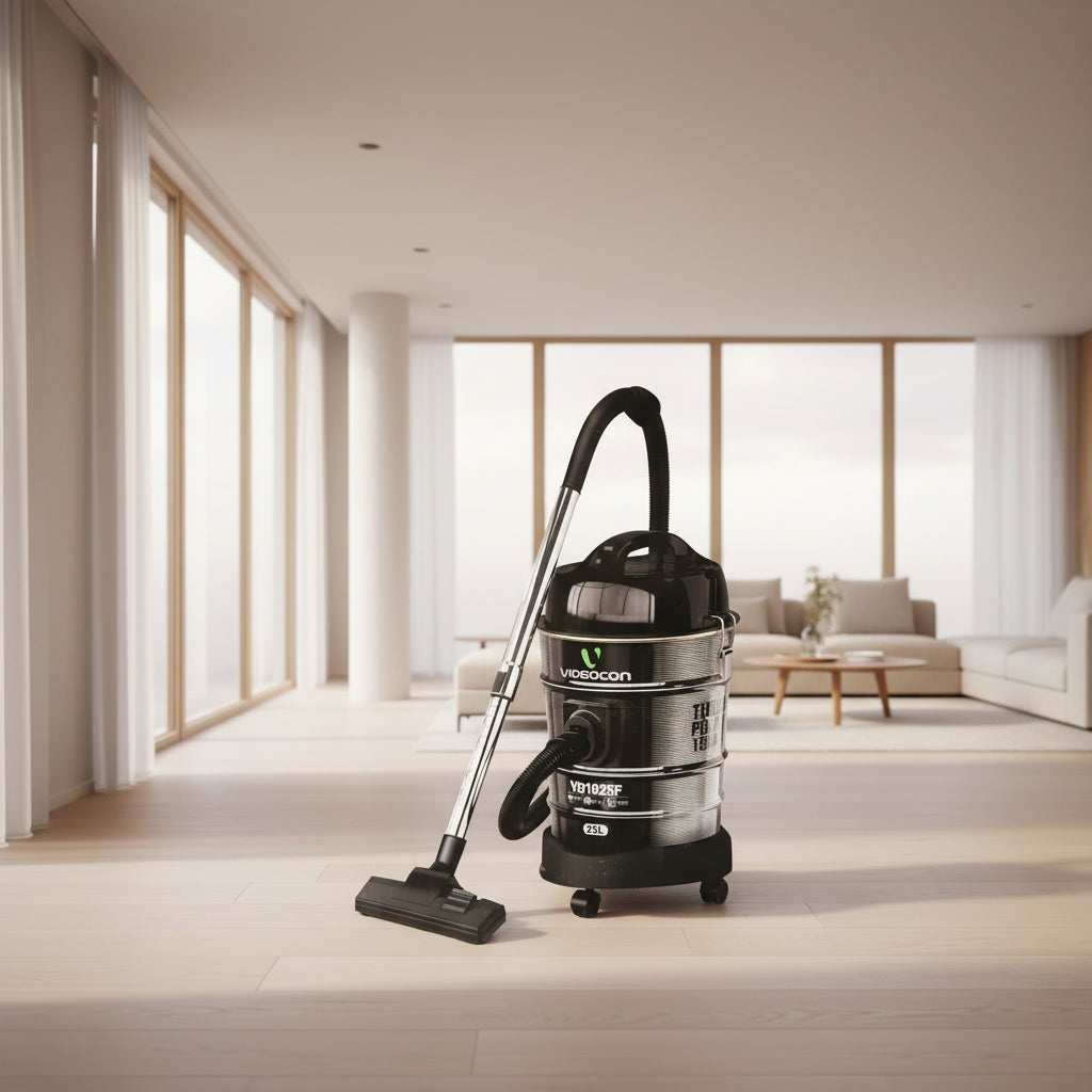 Videocon VD1825F 1800W Dry Drum Vacuum Cleaner – 25L Capacity, Black