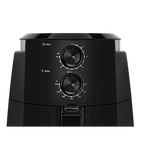 Close-up of the 60-minute manual timer dial on the Comfee 4L air fryer, highlighting precision cooking control.