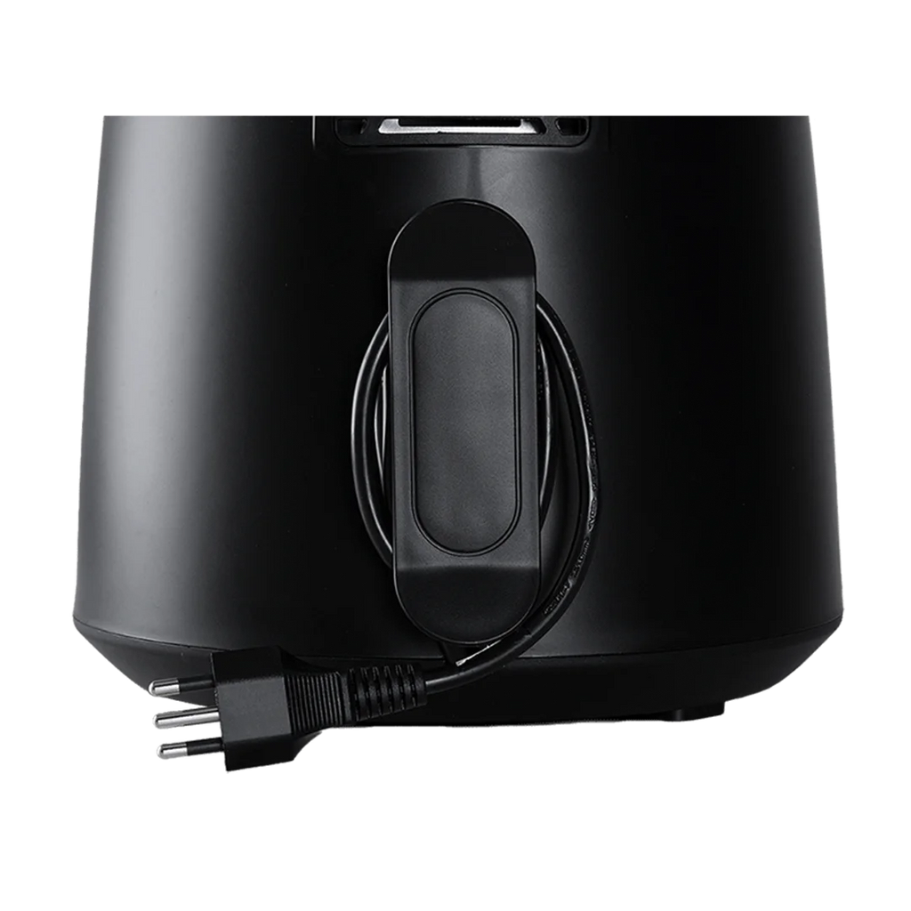 Comfee Airfryer MF-TN40B2 black air fryer showing rear view with power cord and compact modern design