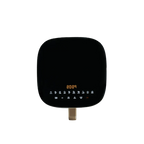 Close-up of the LED digital touch screen on the Comfee MF-CY75G2 7.5L air fryer, displaying the 10 preset cooking menus and temperature control icons