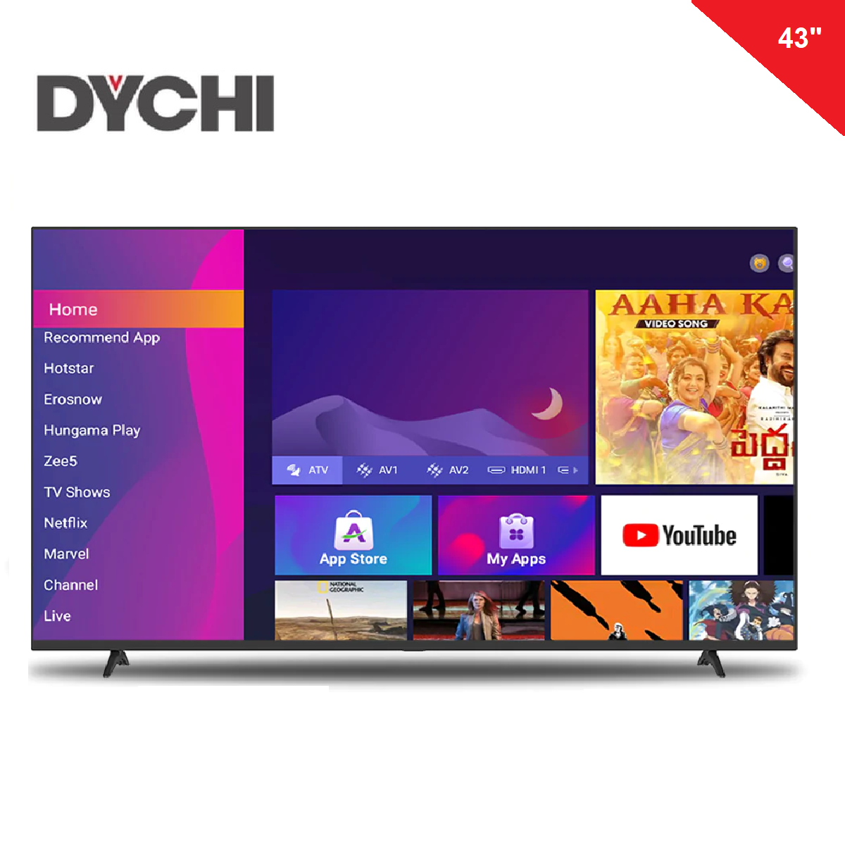 Dychi 43-inch Smart LED TV with Full HD Crystal Clear Display