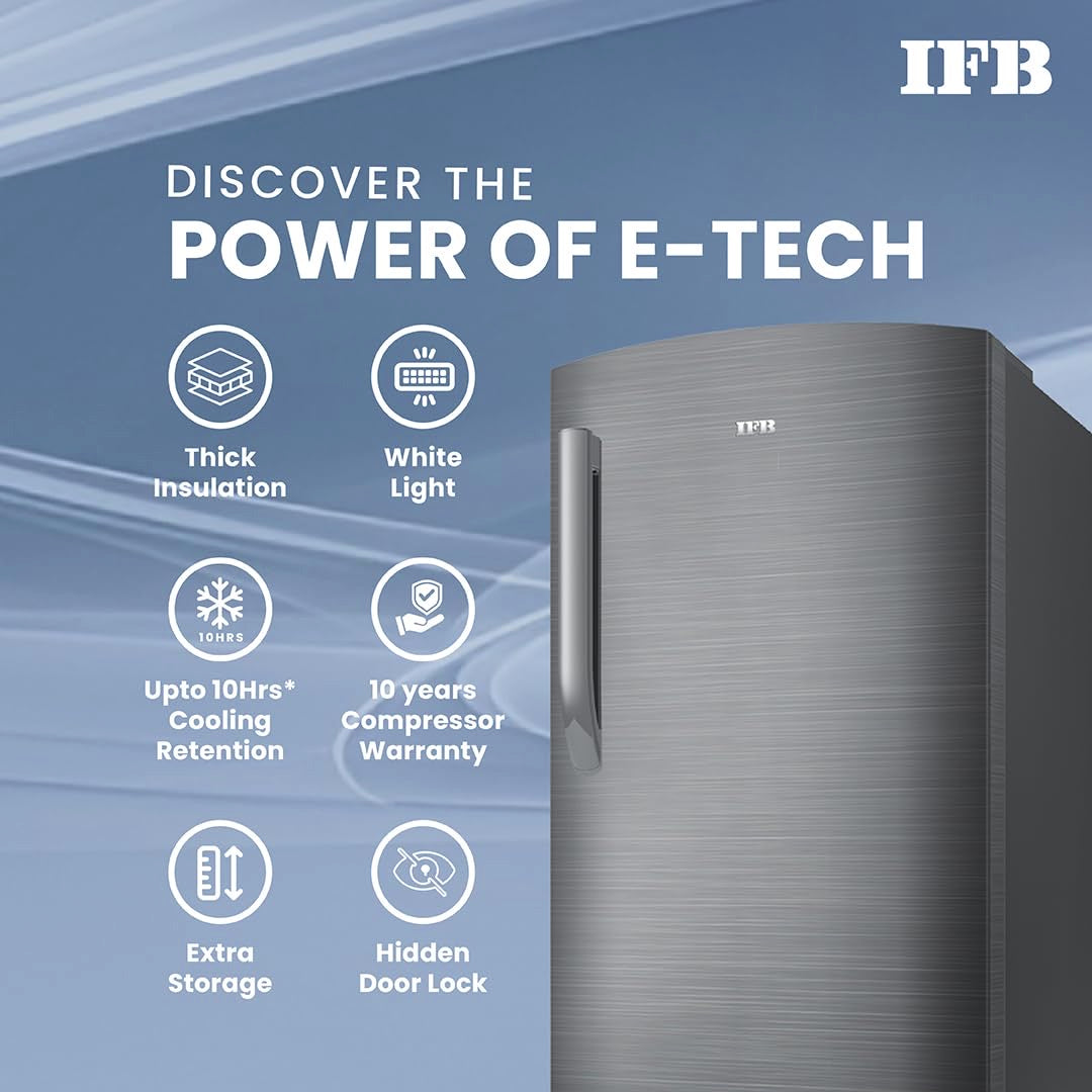 IFB DC-2322FBS 2Star Single Door Refrigerator 206 L Brush Grey