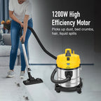 KENT Wet & Dry Vacuum Cleaner 1200W - 20L Stainless Steel Body with Blower Function