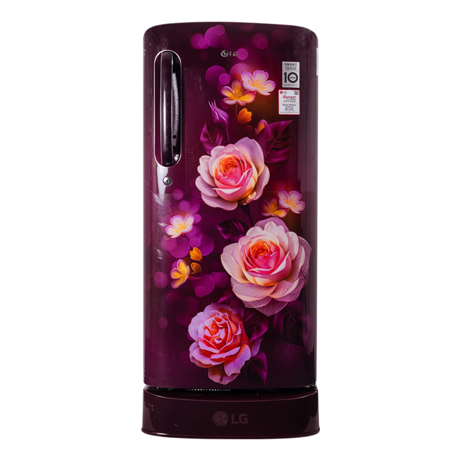LG 190L Single Door Refrigerator in Scarlet Blossom Floral Pattern