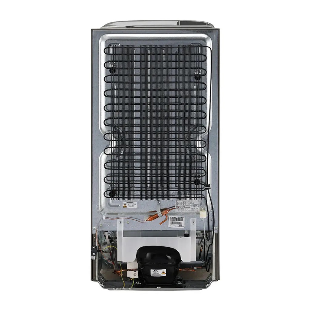 Back view with compressor and cooling pipes LG 190L Single Door Refrigerator GL-B201ALLB