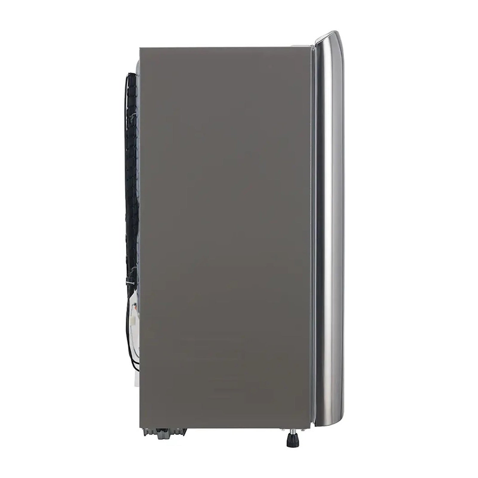 Side view of a stainless steel LG 190L Single Door Refrigerator GL-B201ALLB