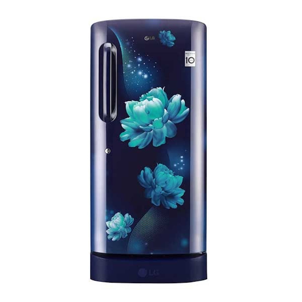 LG 190L Smart Inverter Single Door Refrigerator GLD205ABCB, Blue Charm, Base Stand with Drawer)