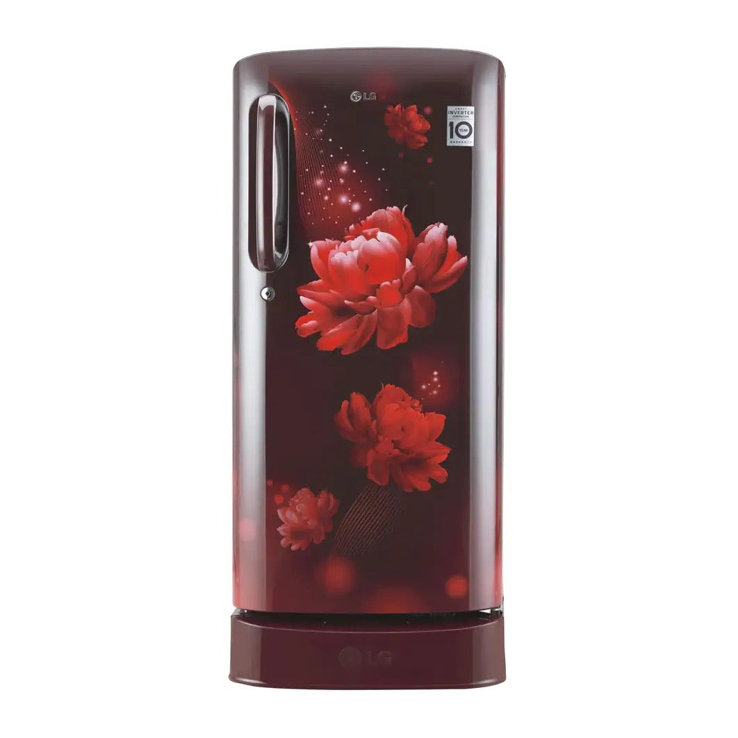 LG 190L Single Door Refrigerator GL-D205ASCB in Scarlet Charm with Ariana Handle
