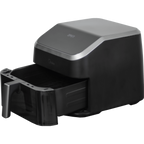 The Widemax Base of the Midea 8.5L mf-cy85wk2 air fryer showing the spacious PFAS-free non-stick cooking area