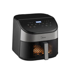 Midea HeatXpress Technology with 2250W power for rapid heating and crispy oil-free results.