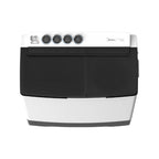 Top view of control knobs and water inlet selector on Midea MT100W80.