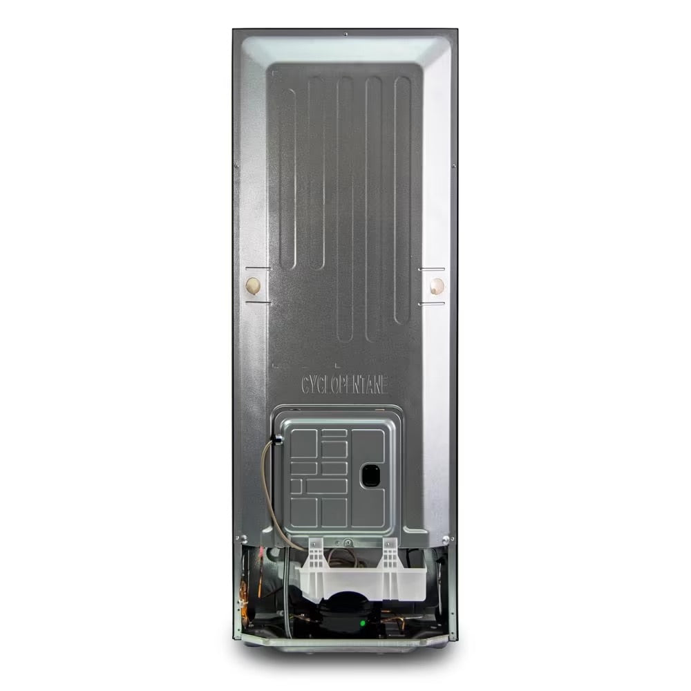 Videocon 245L 5-Star Frost-Free Double Door Refrigerator with back view and compressor chamber.