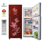front and inside view of the Videocon Jumbo Freezer showing the Twist Ice Maker and spacious frozen food storage.