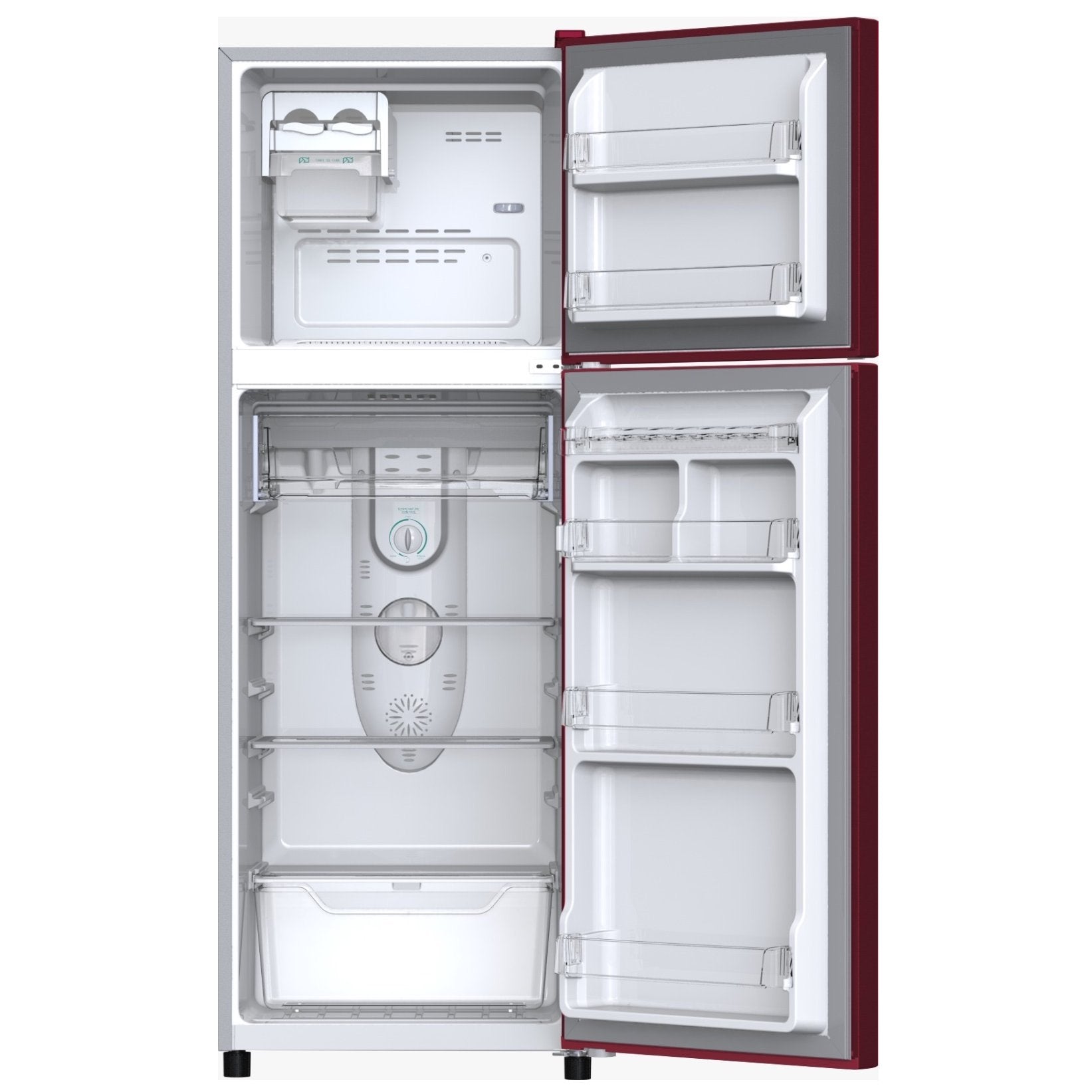 Side view of Videocon 245L refrigerator highlighting the slim depth and Clean Back condenser design.