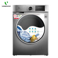 Front view of Videocon 8.5 Kg Fully Automatic Front Load Washing Machine (VD-8.5DDI) featuring a premium Chrome door and large digital display.