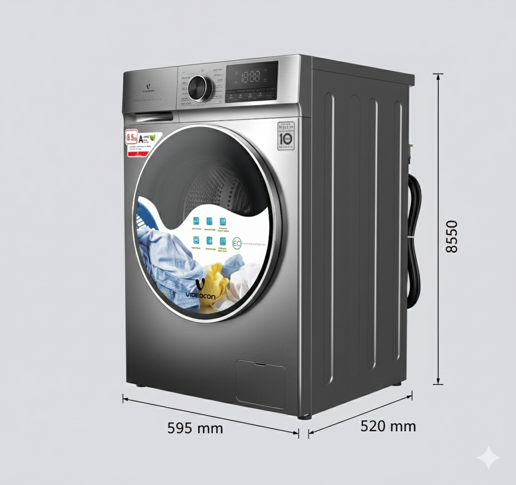 Videocon 8.5 Kg Direct Drive Inverter Fully Automatic Front Loading Washing Machine