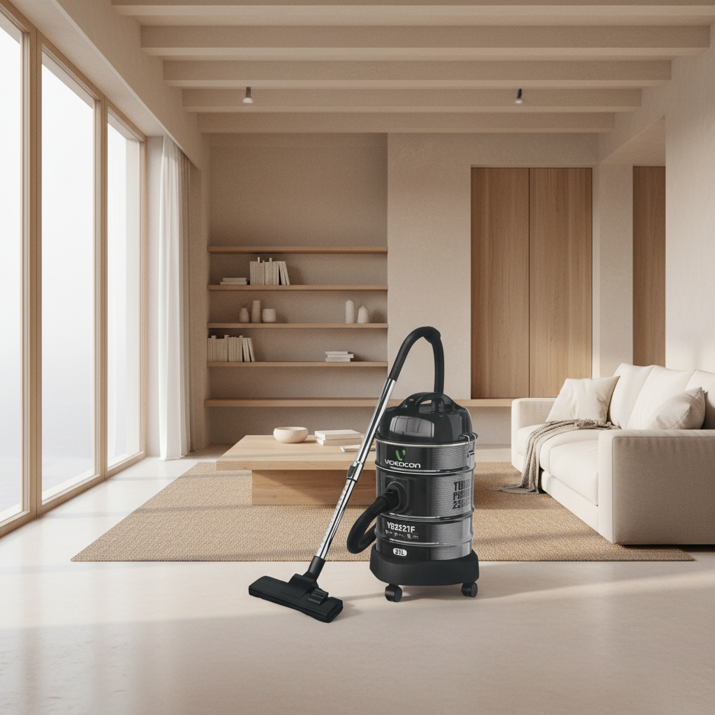 Videocon VD2221F 2200W Dry Drum Vacuum Cleaner – 21L Capacity, Blower Function, Black
